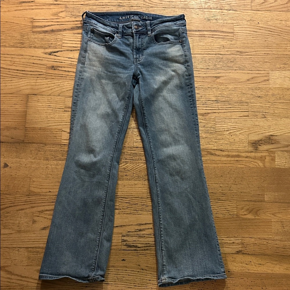 American Eagle Outfitters Women's Light Blue Flare Jeans